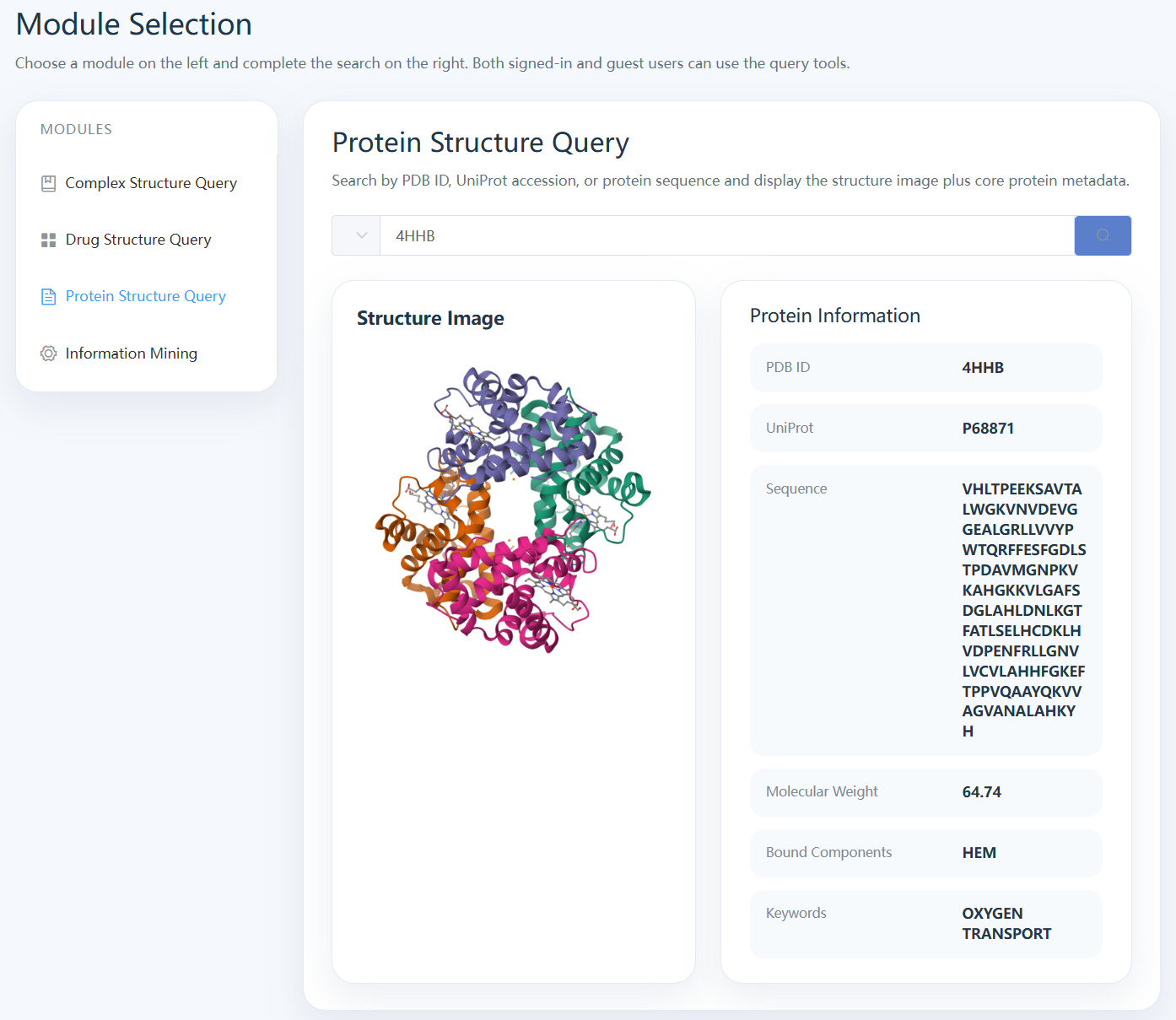 Protein query